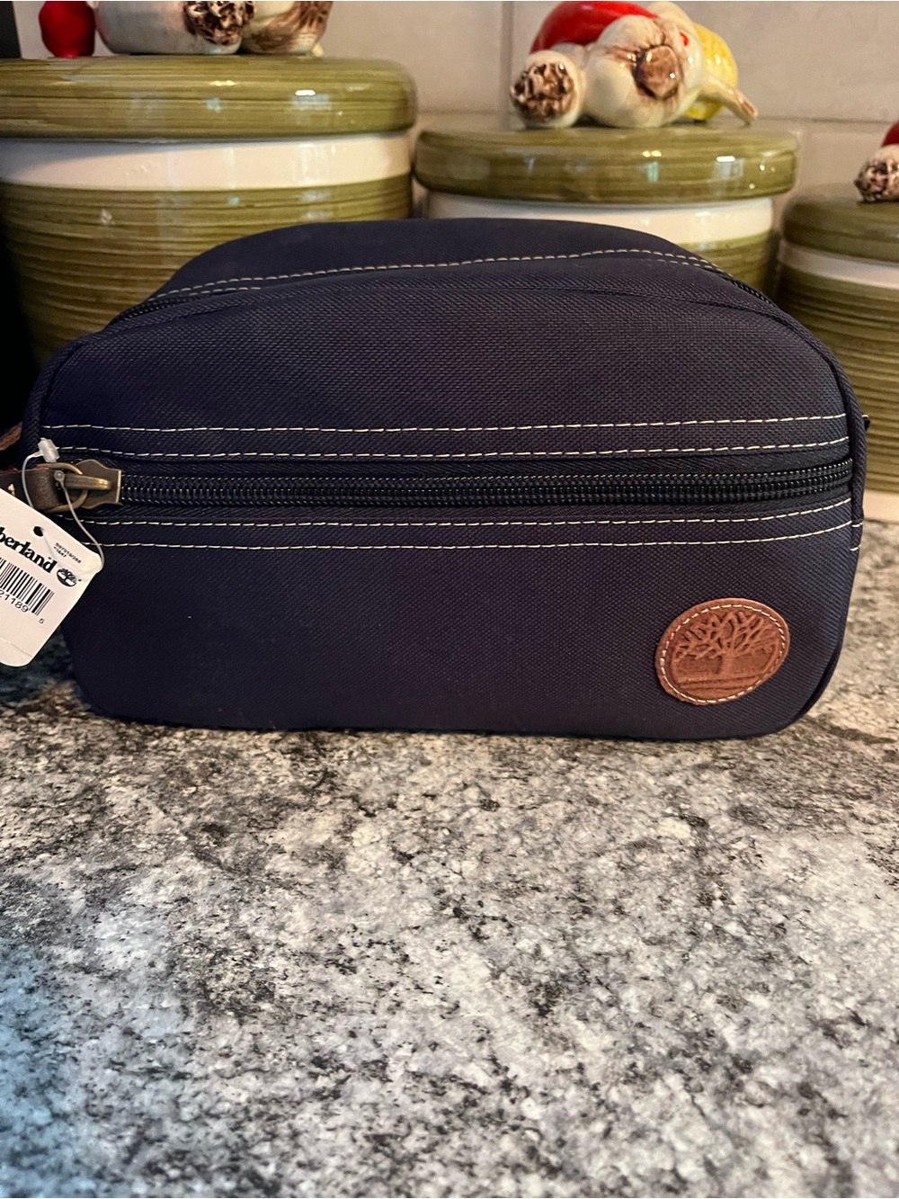 Timberland Men's Toiletry Bag Canvas Travel Kit Organizer Navy NWT